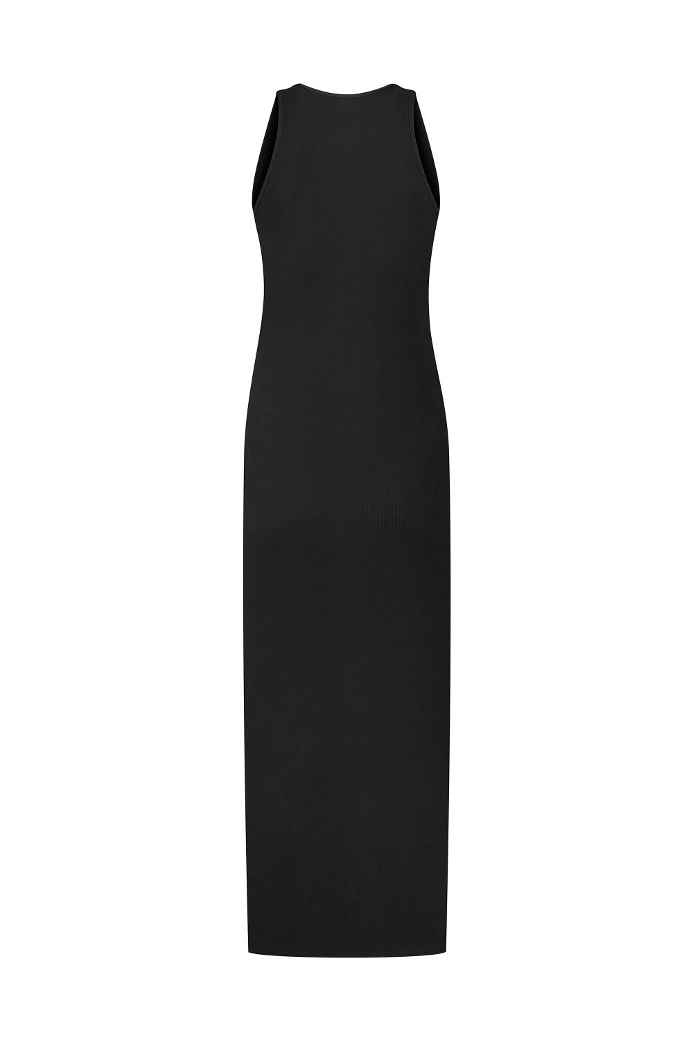 Black deep neckline dress 1