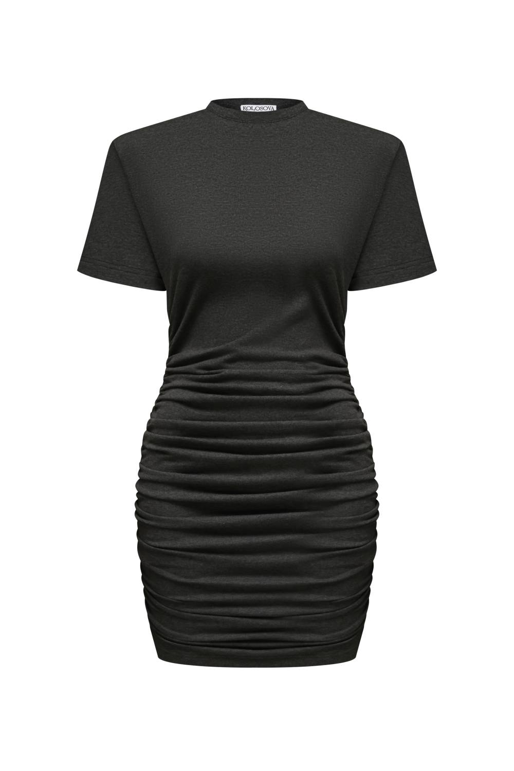 Graphite draped mini dress 2