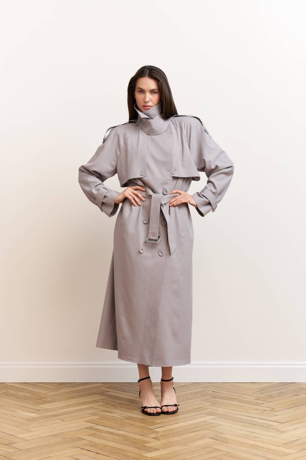 Light grey trench coat2