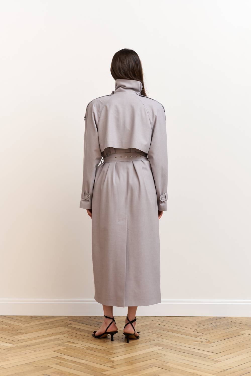Light grey trench coat13