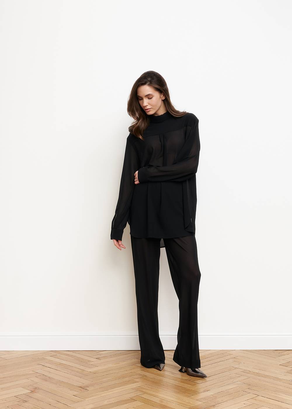 BLACK CHIFFON BLOUSE 2