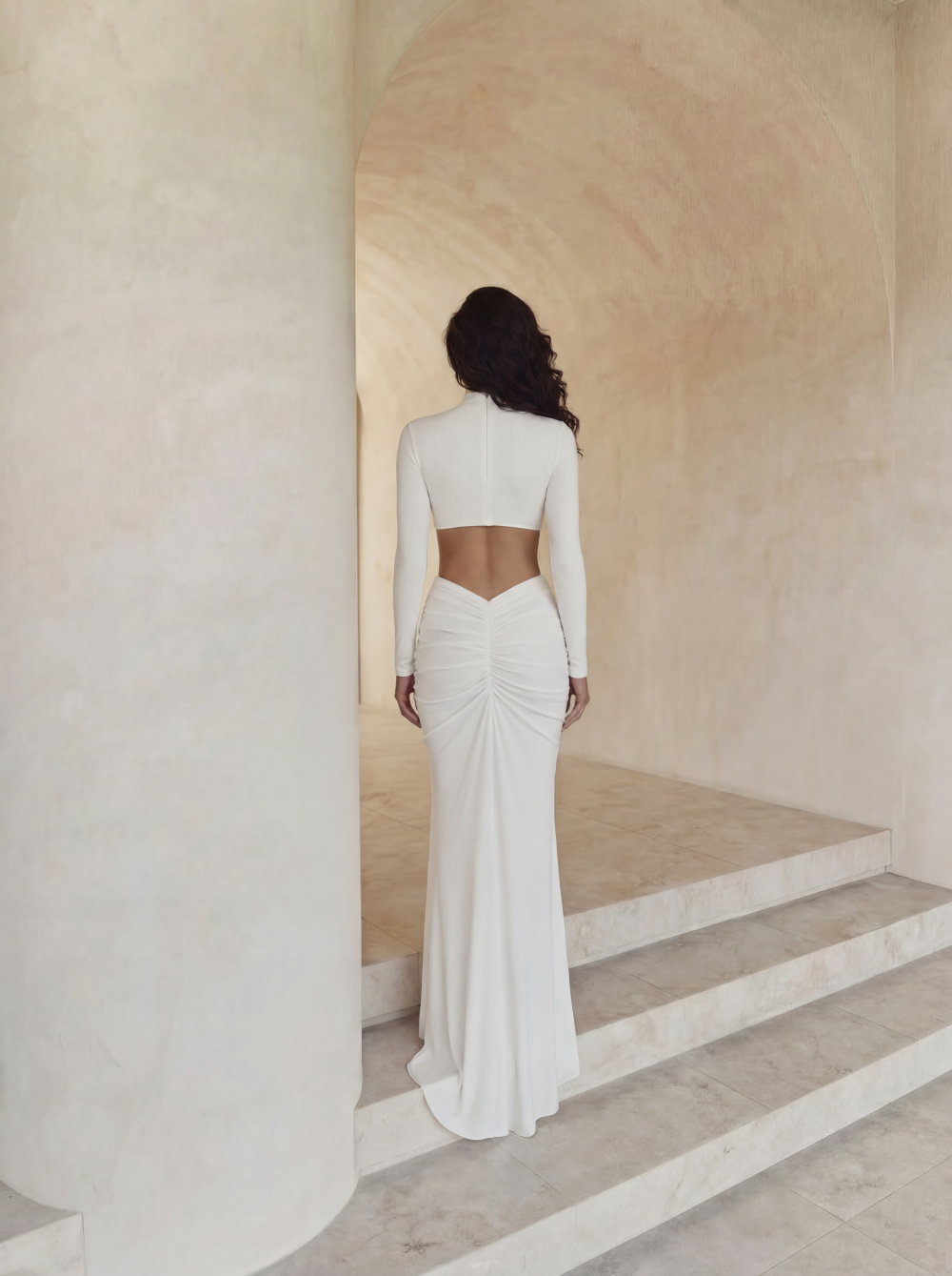 MILK MAXI DRESS WITH LONG SLEEVES5