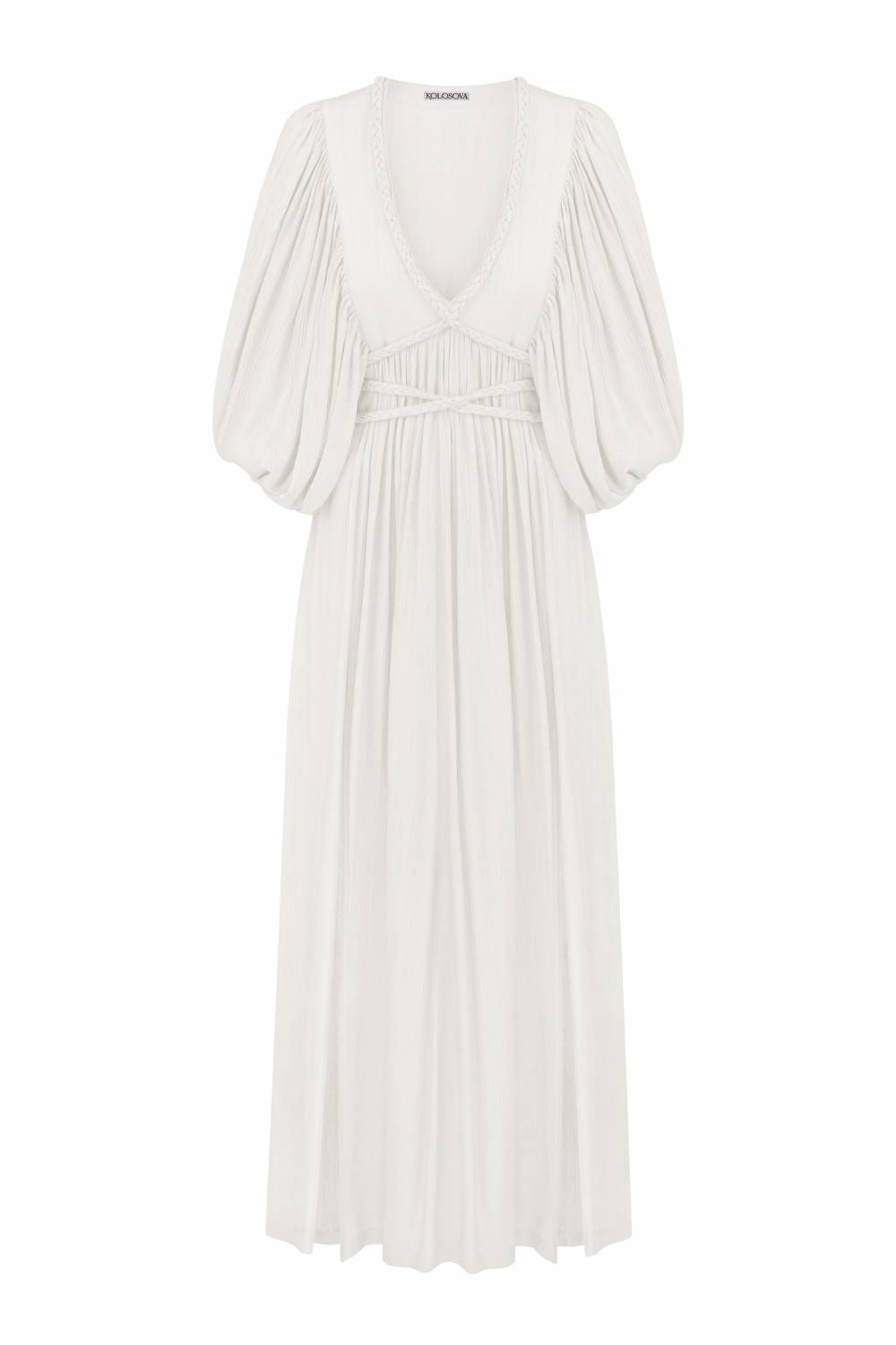 Milky dress with ties 2