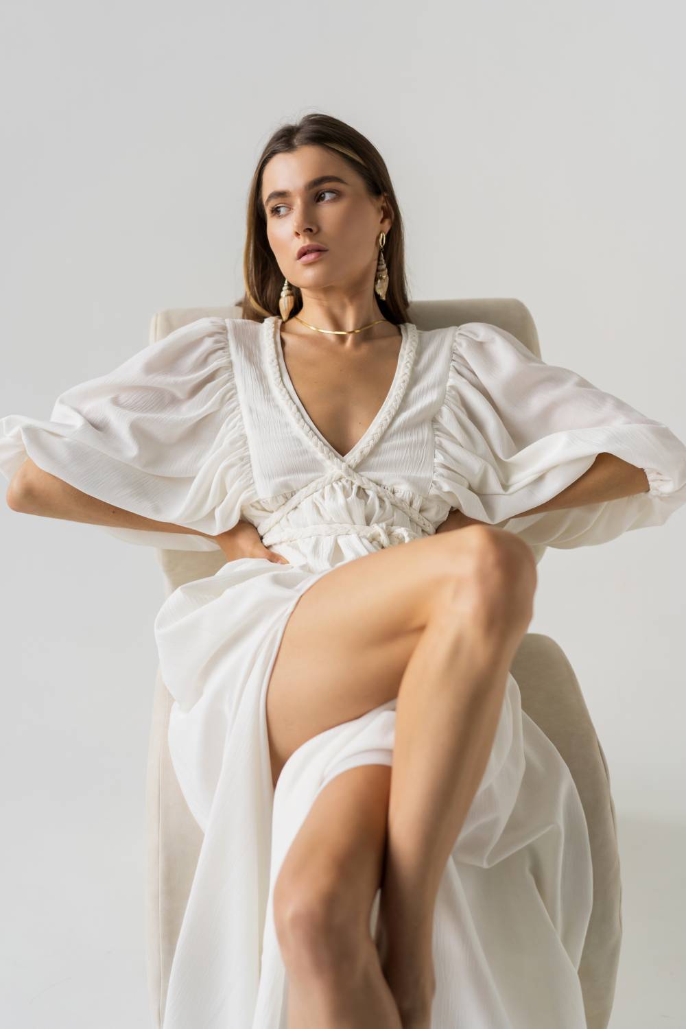 Milky dress with ties4