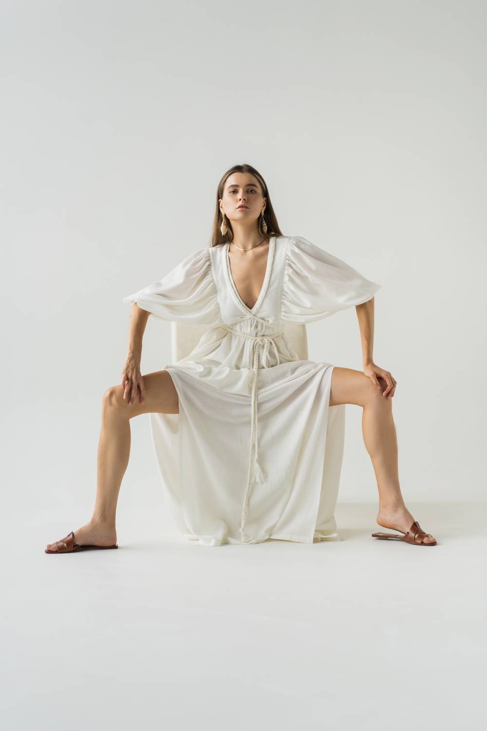 Milky dress with ties3