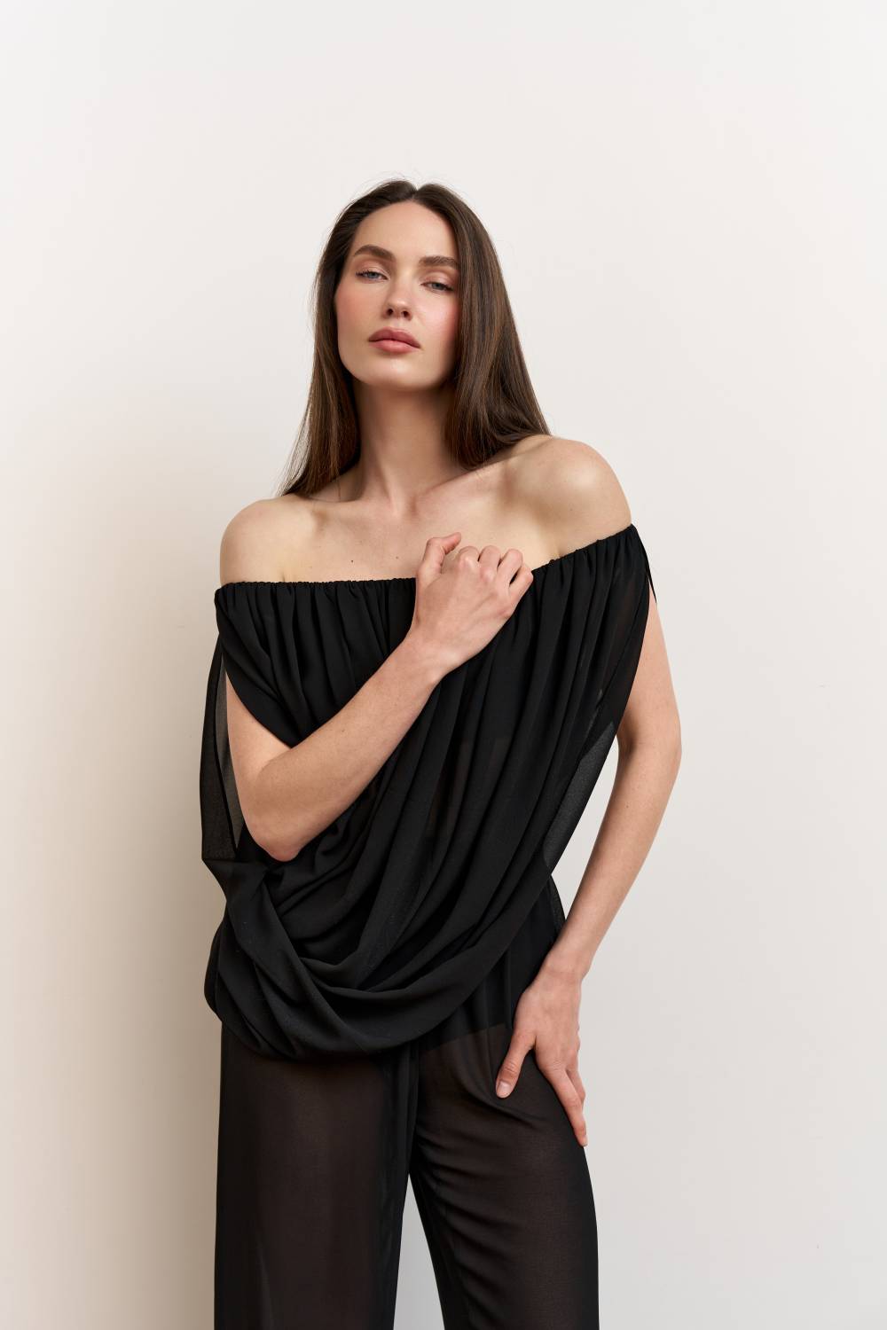 Black draped top9
