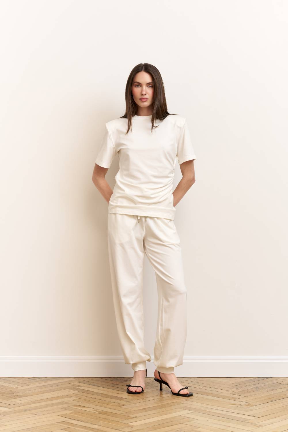 Milk knit trousers3