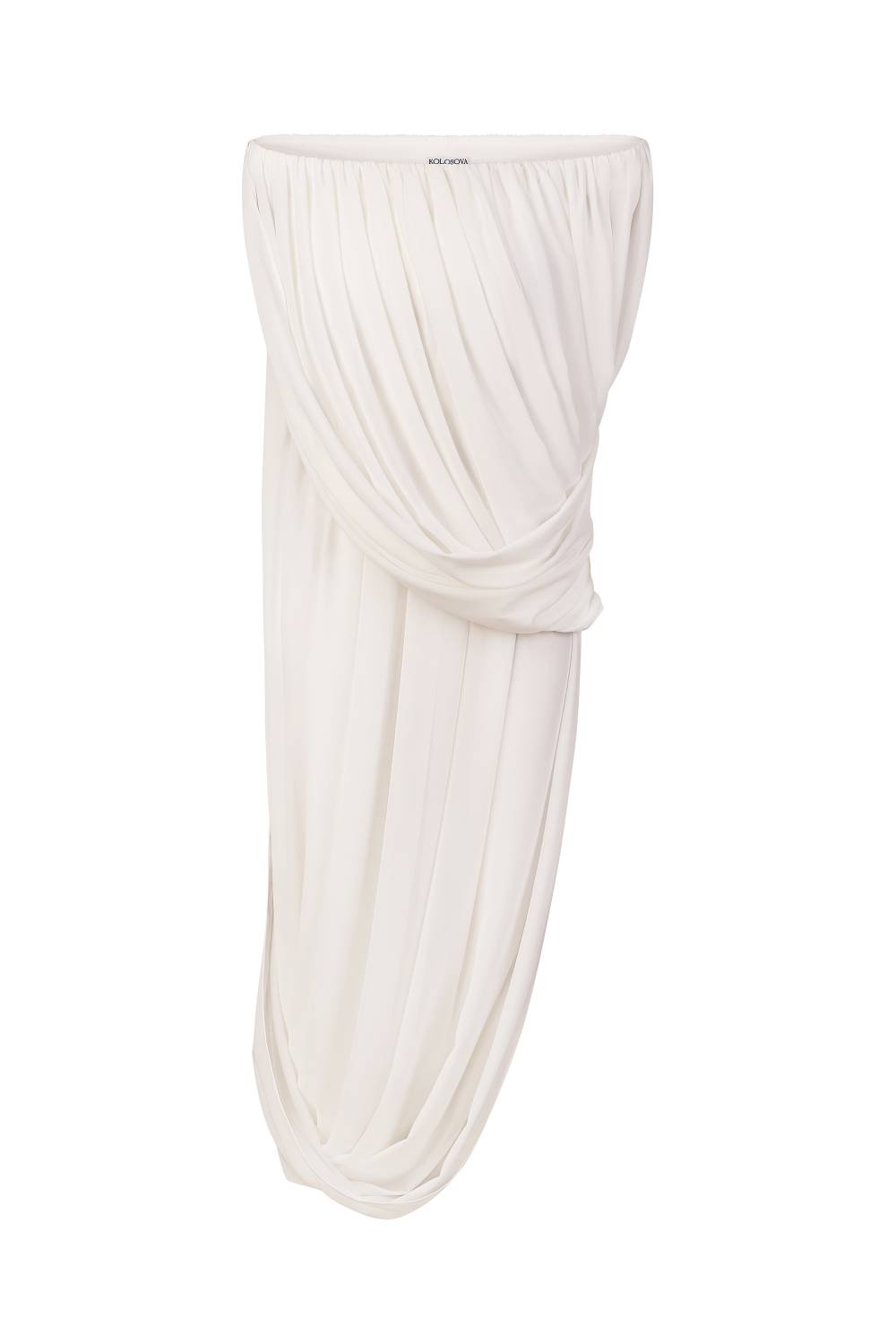 Milk asymmetric draped dress 2