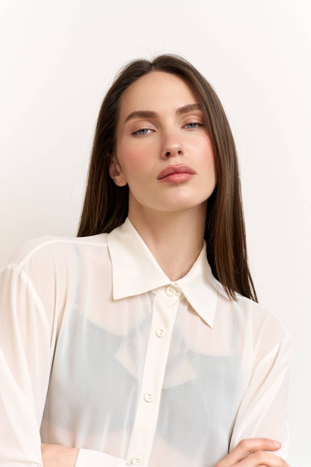 MILKY LONG CHIFFON SHIRT6