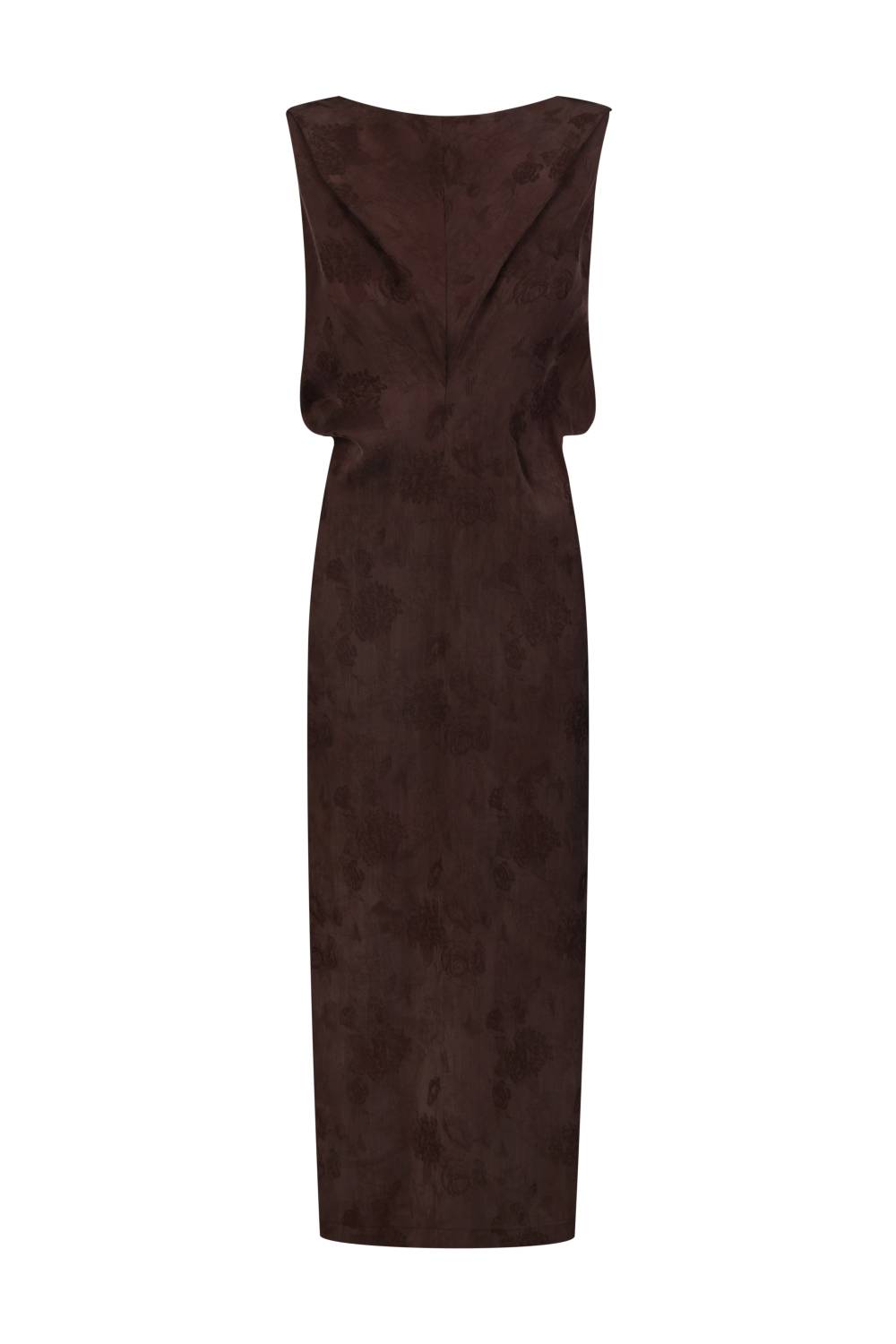 Fitted midi dress in brown 2
