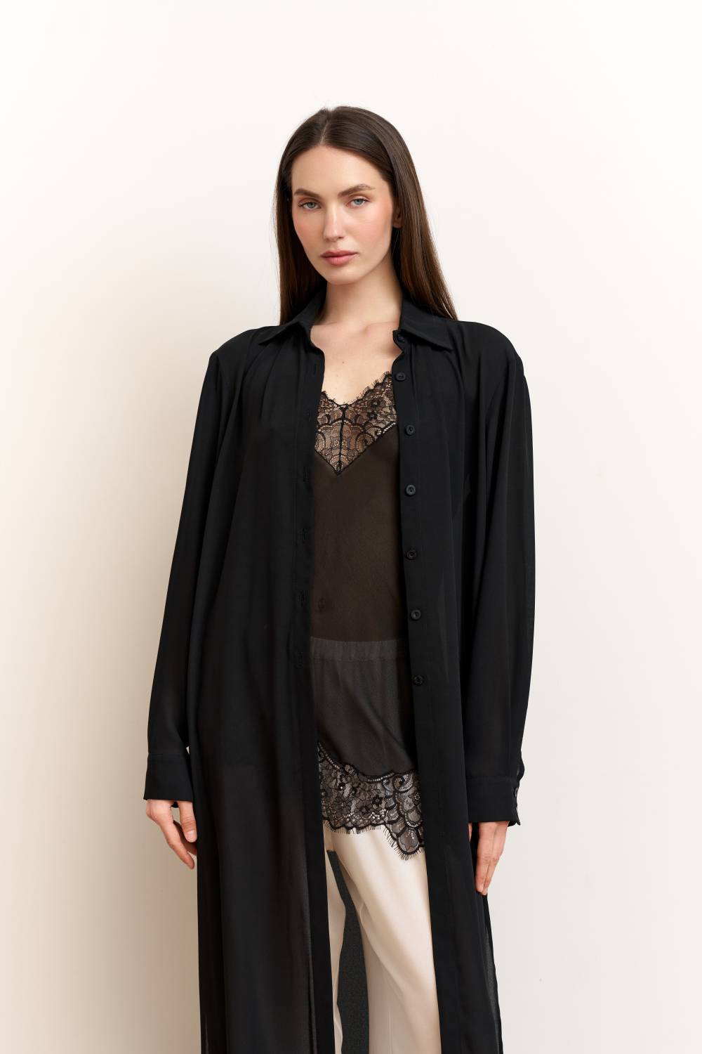 LONG CHIFFON SHIRT 1