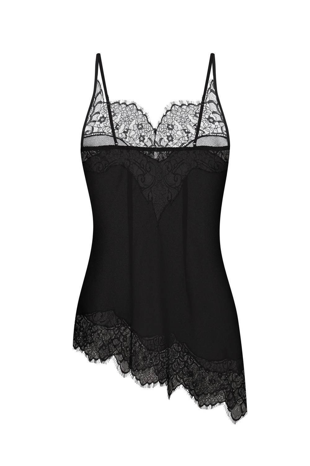 Asymmetric lace top in black9