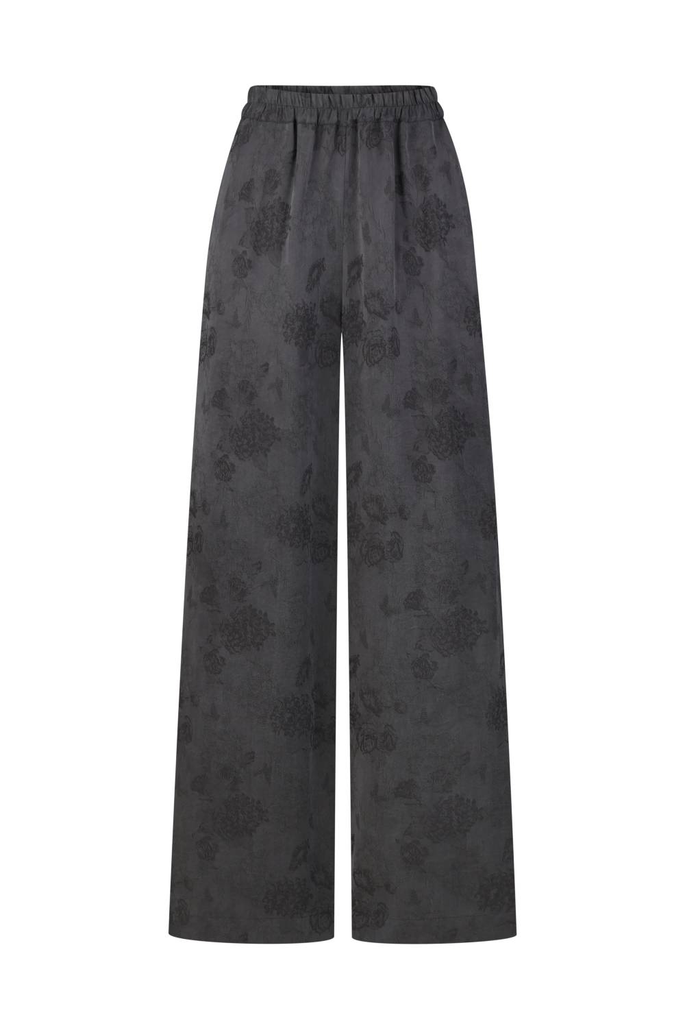 Graphite straight-leg elastic waist trousers