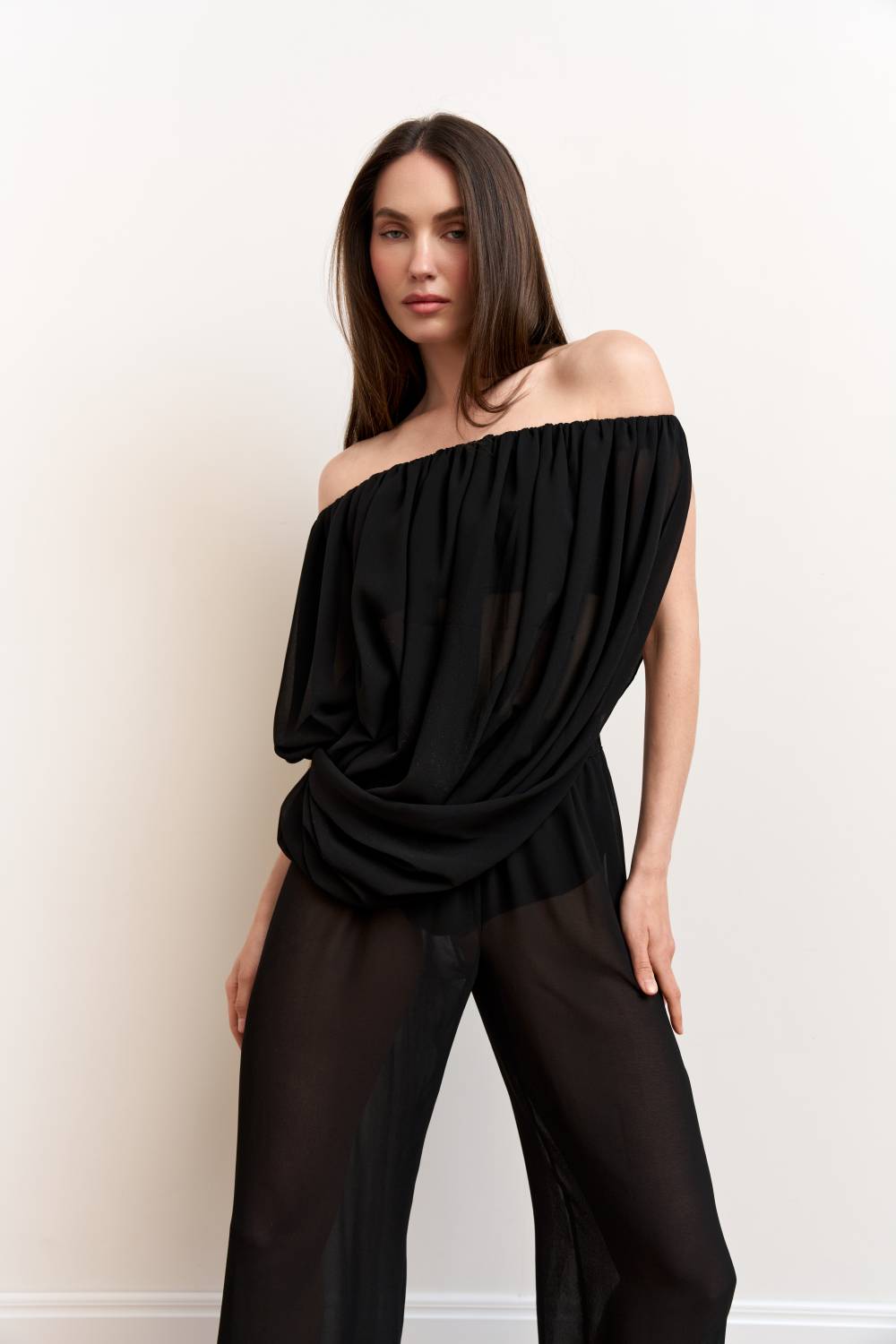 Black draped top10