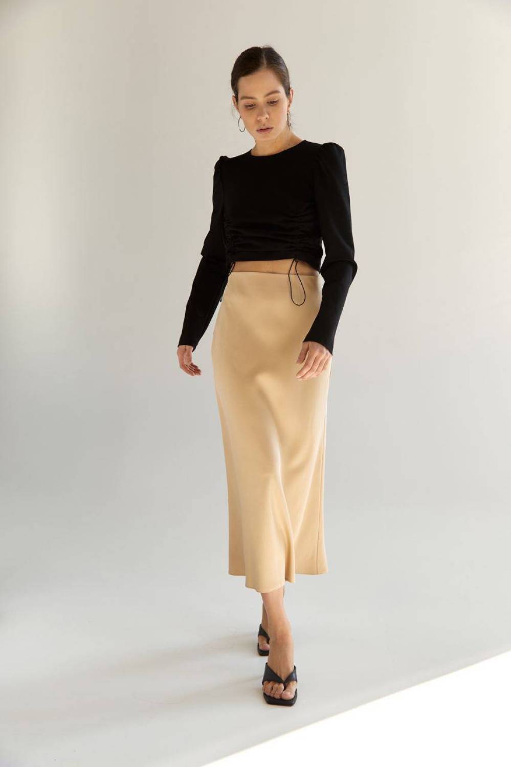 BEIGE MIDI SKIRT2