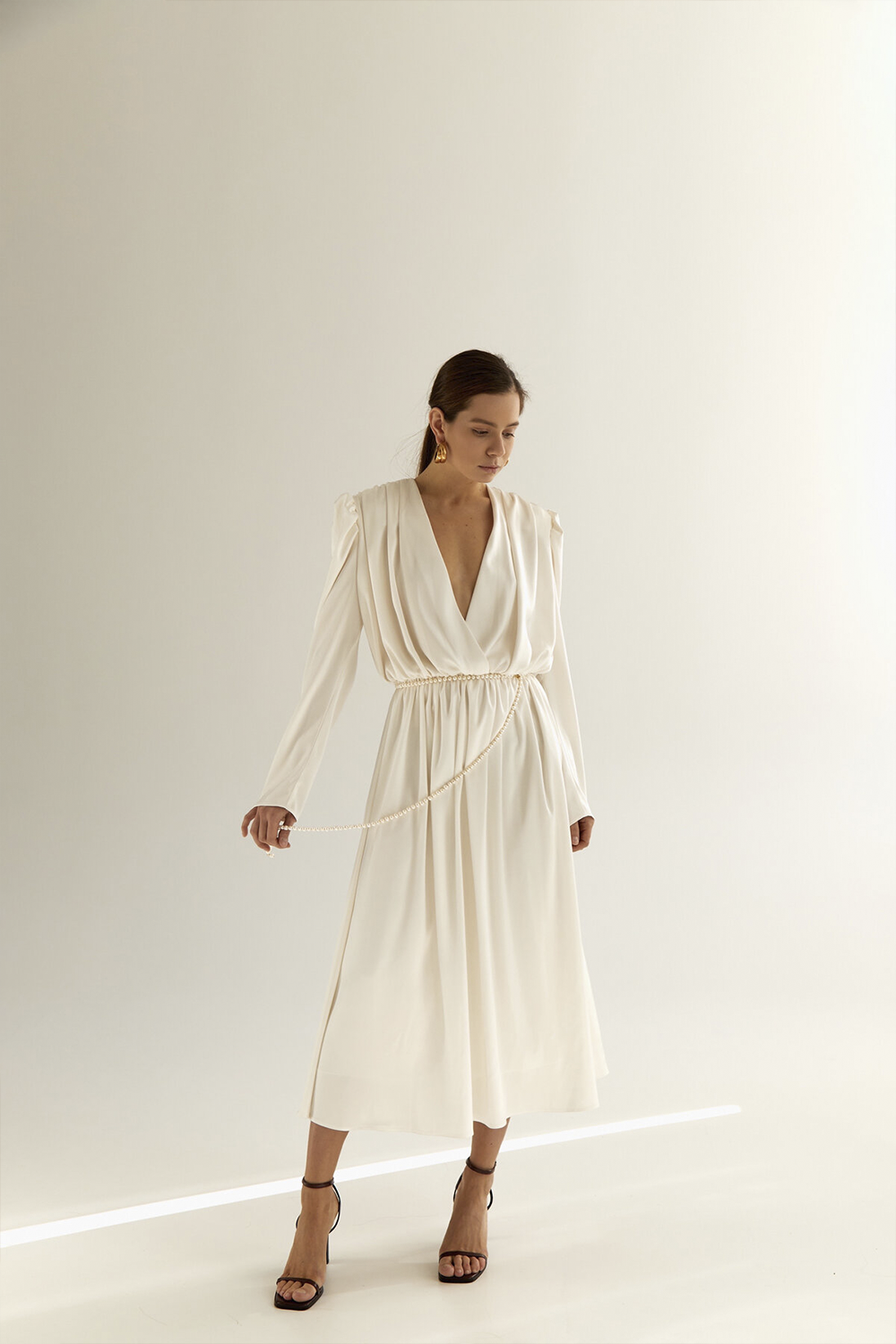 Milky satin dress 2