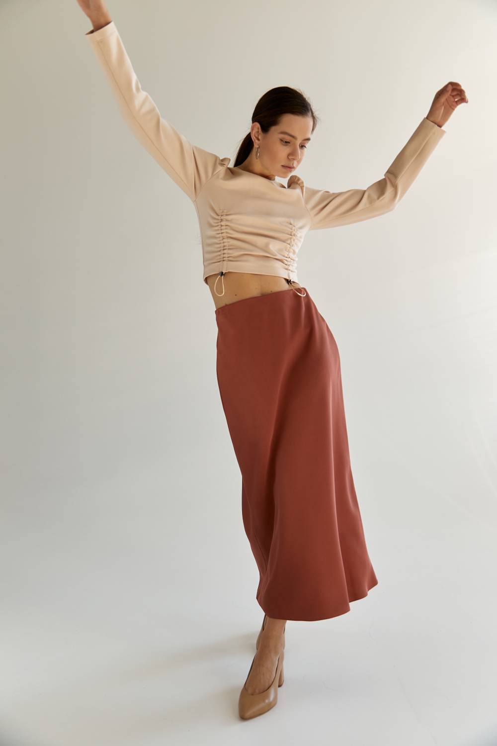 Terracotta midi skirt3