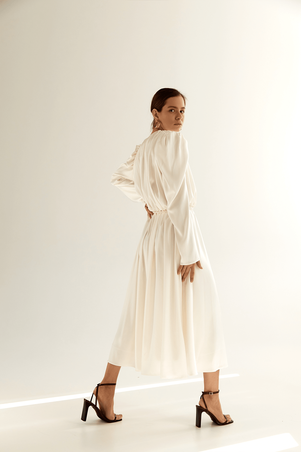 Milky satin dress 6