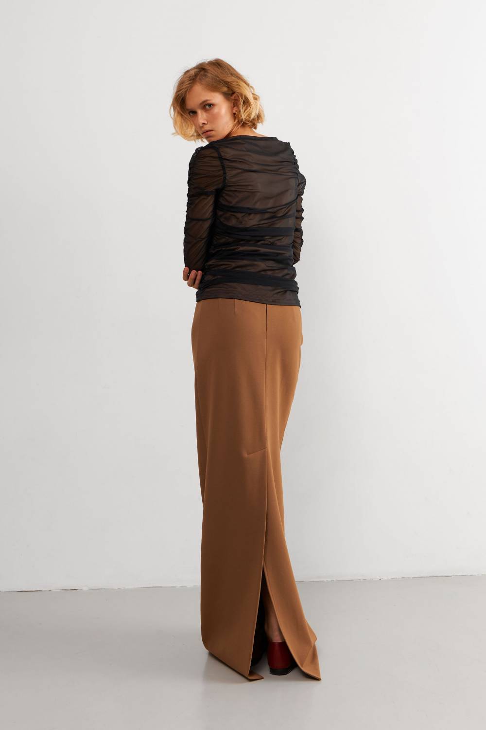 Camel Maxi Skirt 5