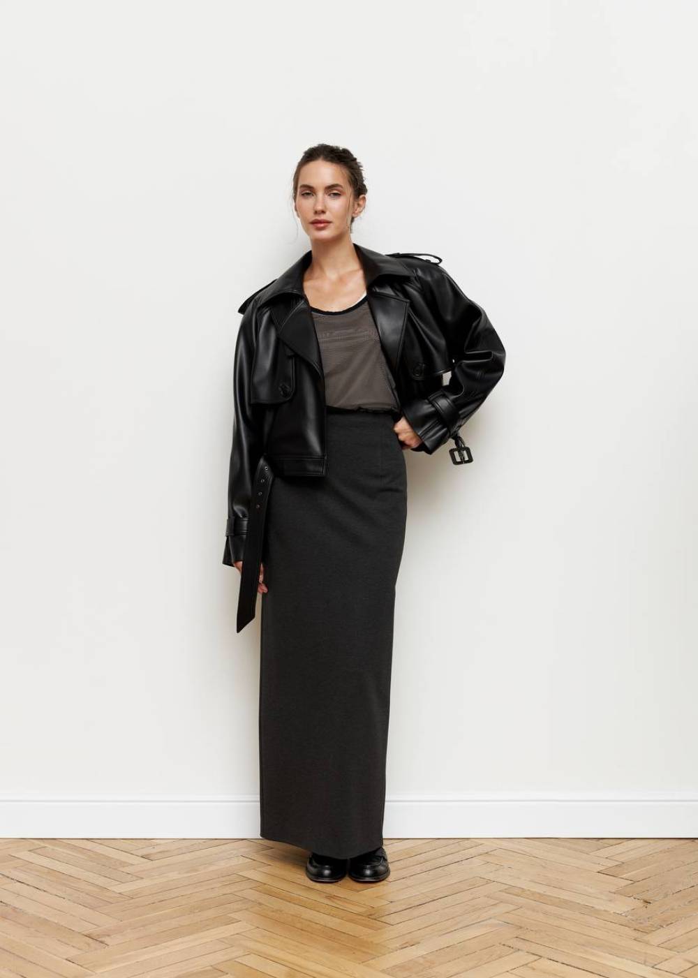 GRAPHITE MAXI SKIRT WITH SLOT3