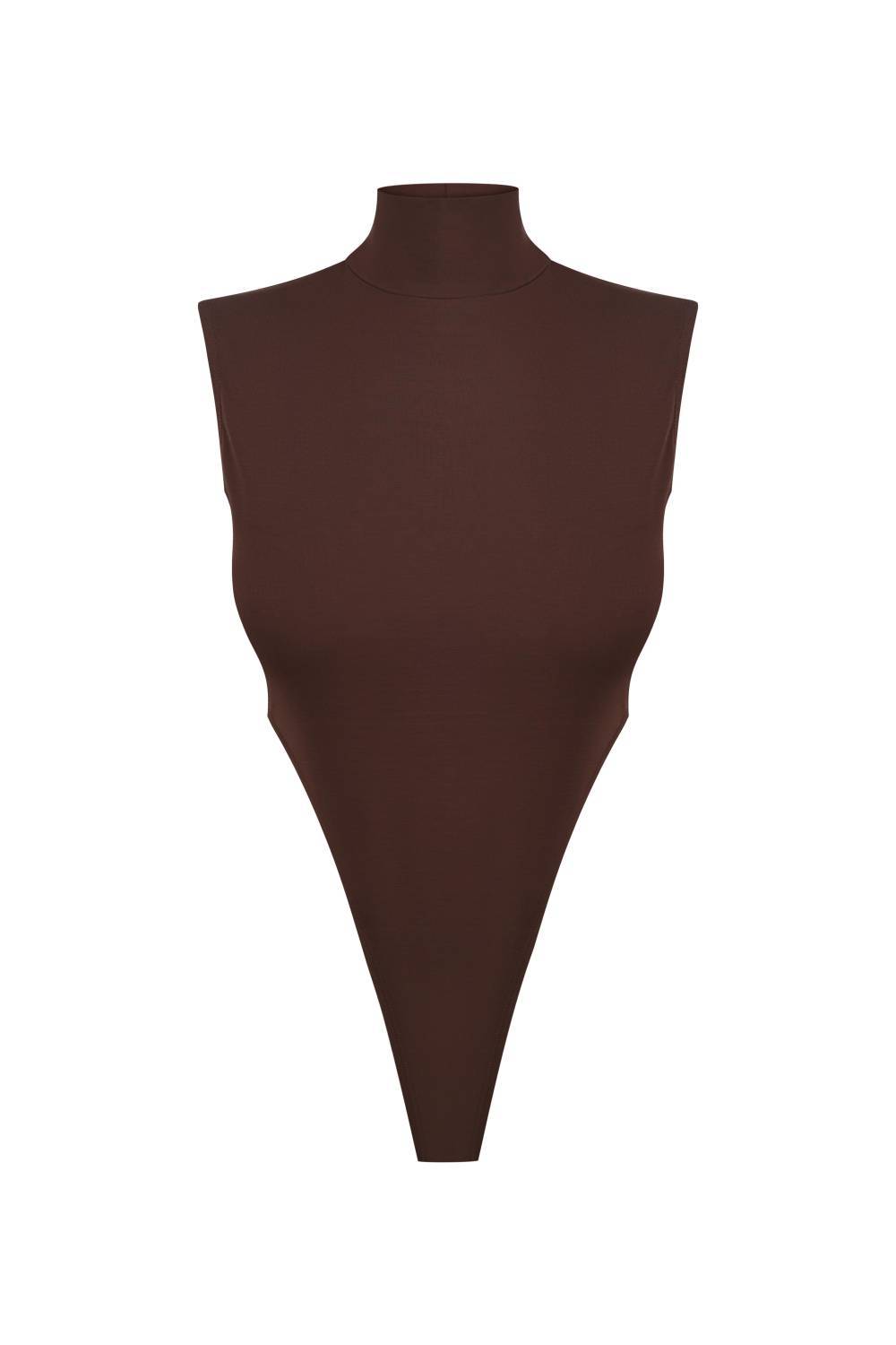 BROWN HIGH NECK BODYSUIT 1