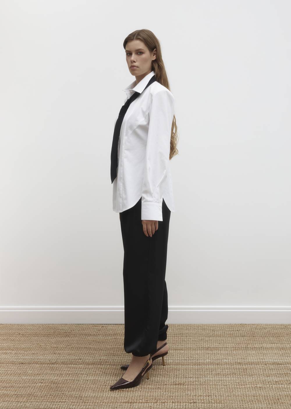 Satin trousers with an elastic waistband2