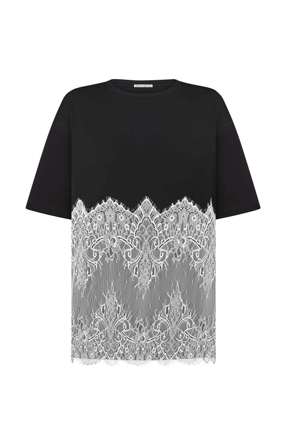 T-shirt with lace inserts 2