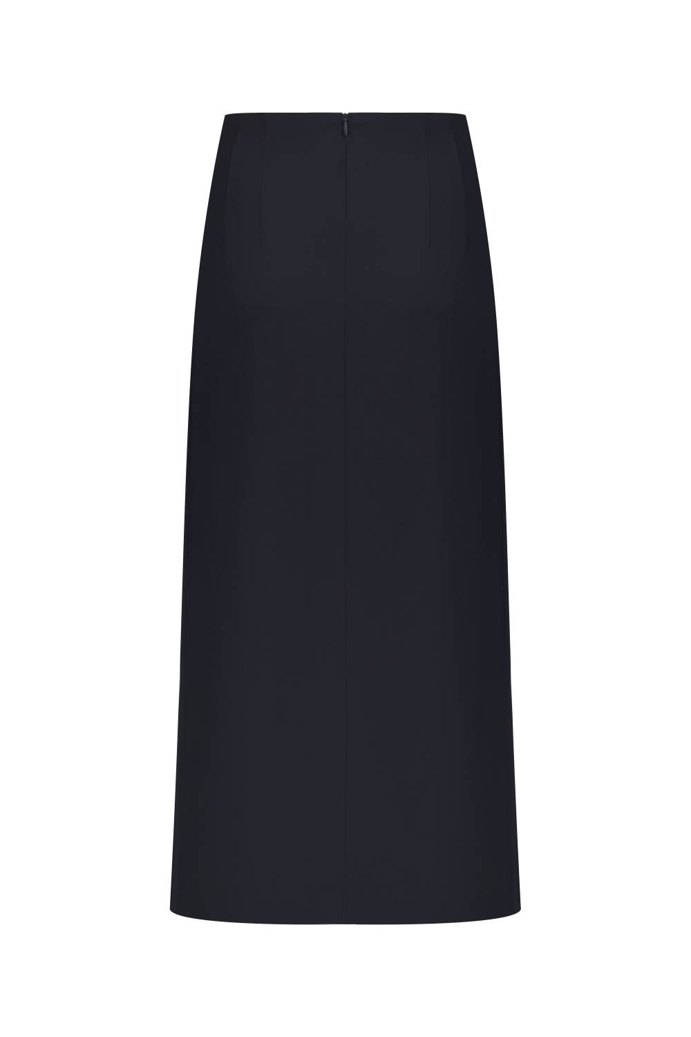 Black navy cut midi skirt 1