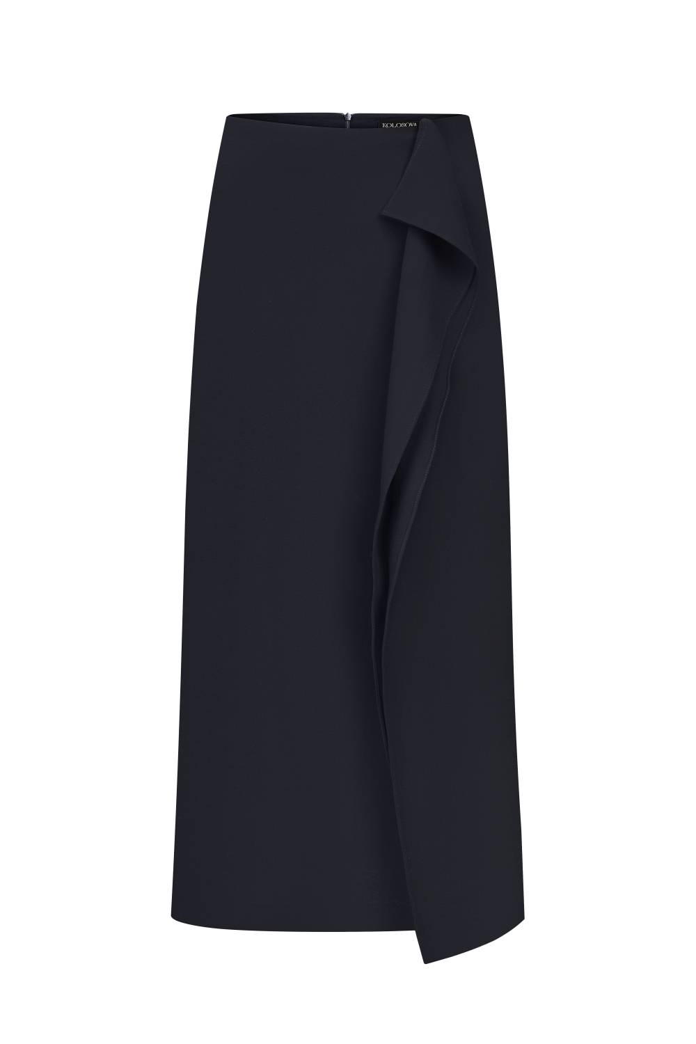 Black navy cut midi skirt 2