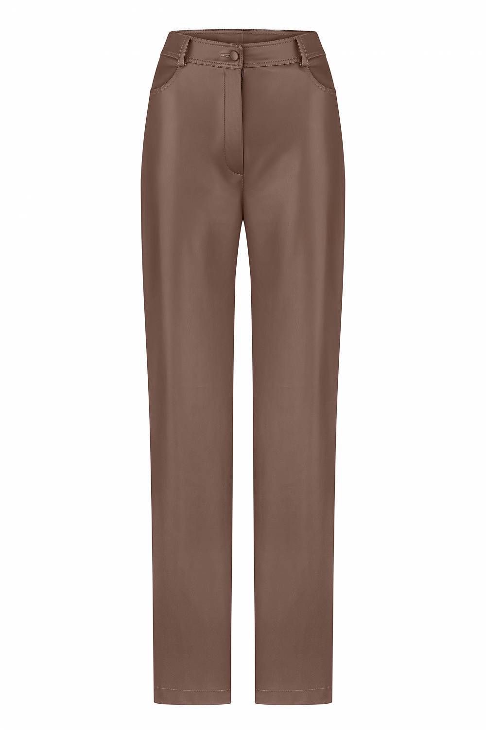 Brown straight-cut trousers 2